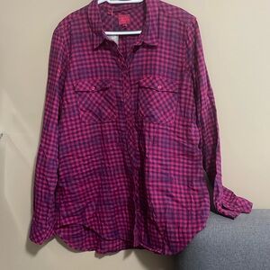 Guess checkered button up shirt